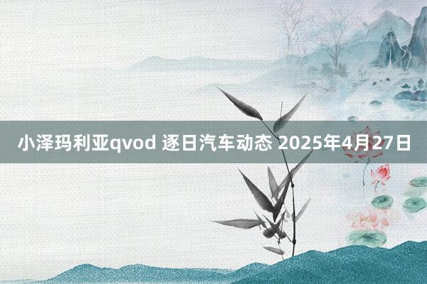 小泽玛利亚qvod 逐日汽车动态 2025年4月27日