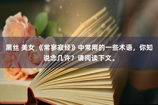 黑丝 美女 《常寥寂经》中常用的一些术语，你知说念几许？请阅读下文。